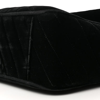 Chanel Velvet Chevron Quilted XL Jumbo Flap Black 10 of 10