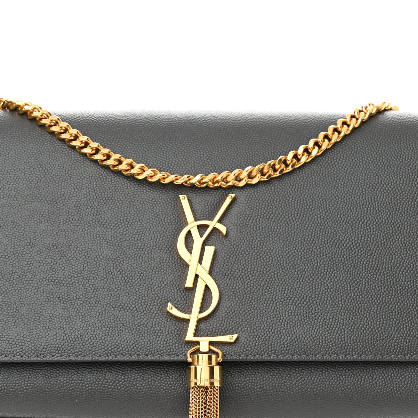 Grain De Poudre Medium Classic Monogram Kate Tassel Satchel Grey