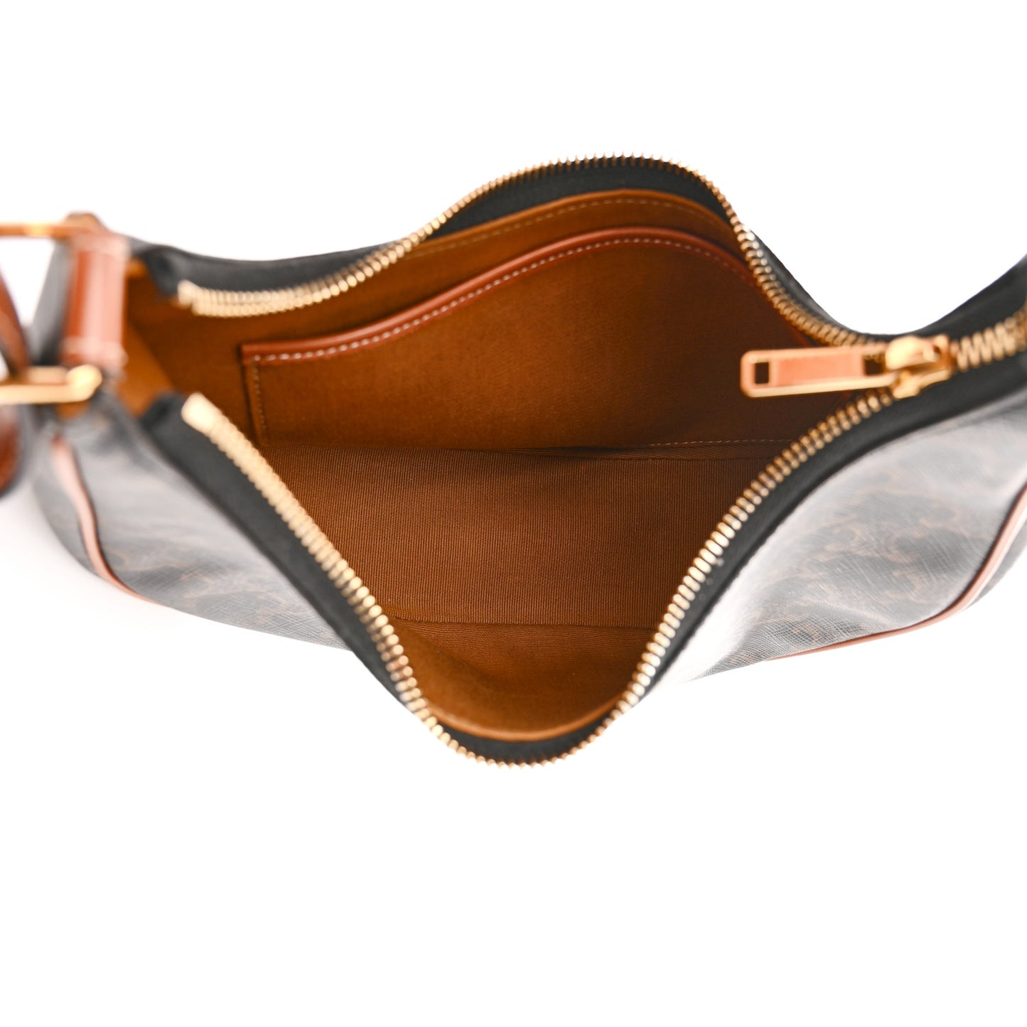 Triomphe Canvas Calfskin Ava Shoulder Bag Tan