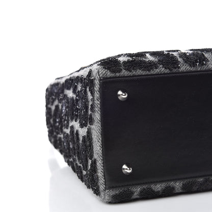 Christian Dior Wool Sequin Embellished Medium Lady Dior Black 9 of 10