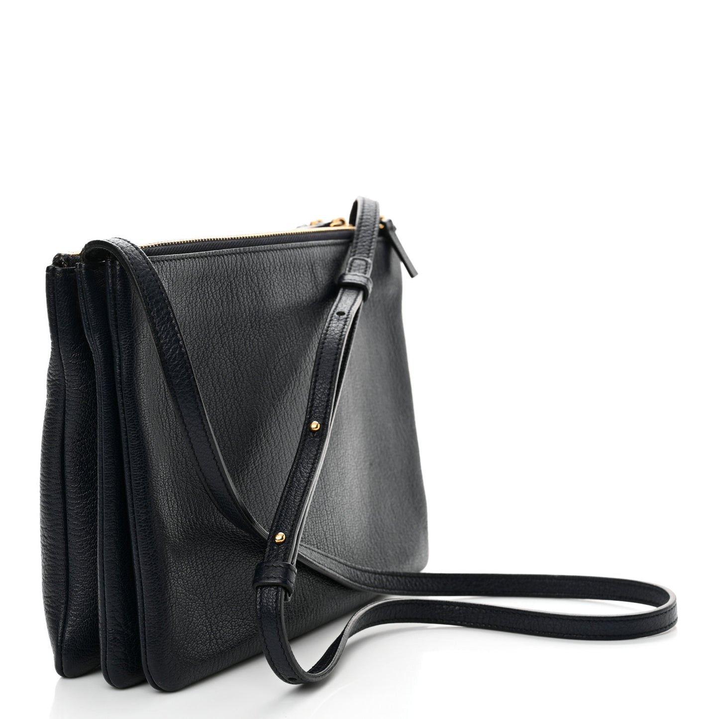 Lambskin Large Trio Crossbody Bag Navy Blue