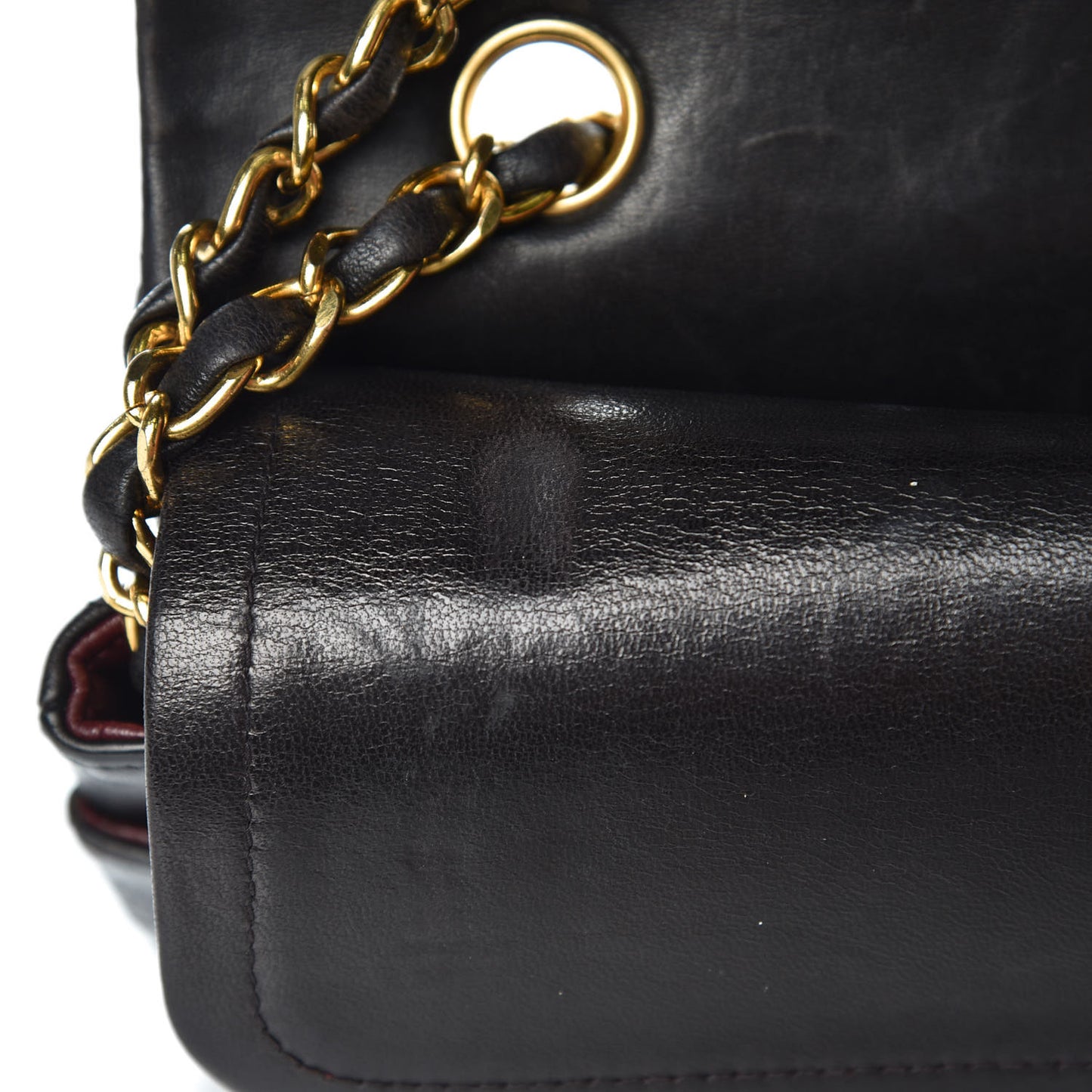 Lambskin Quilted Medium Double Flap Black
