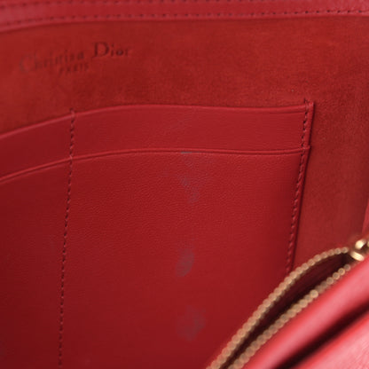 Christian Dior Grained Calfskin Diorama Wallet on Chain Pouch Rouge Vif 12 of 12