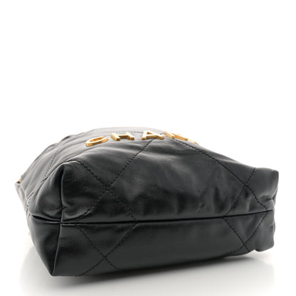 Chanel Shiny Calfskin Quilted Mini Chanel 22 Black 4 of 11