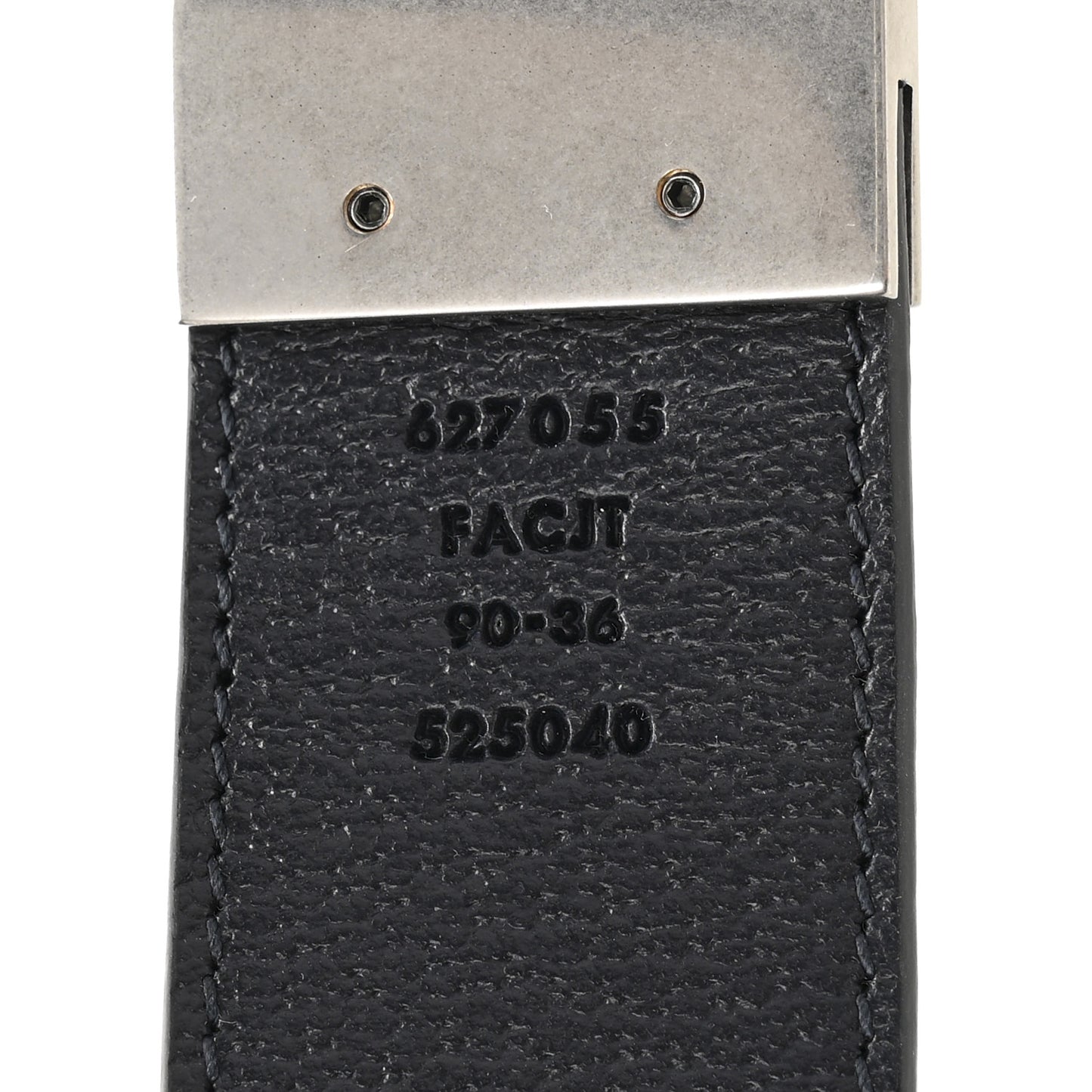 GG Supreme Monogram Plutone Calfskin Palladium Double G Reversible 37mm Belt 90 36 Black Blue