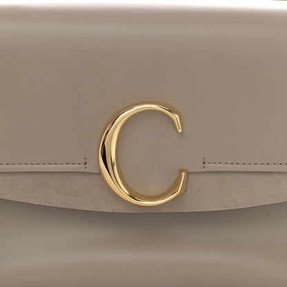 Chloe Shiny Calfskin Suede Small C Double Carry Bag Motty Grey 8 of 13