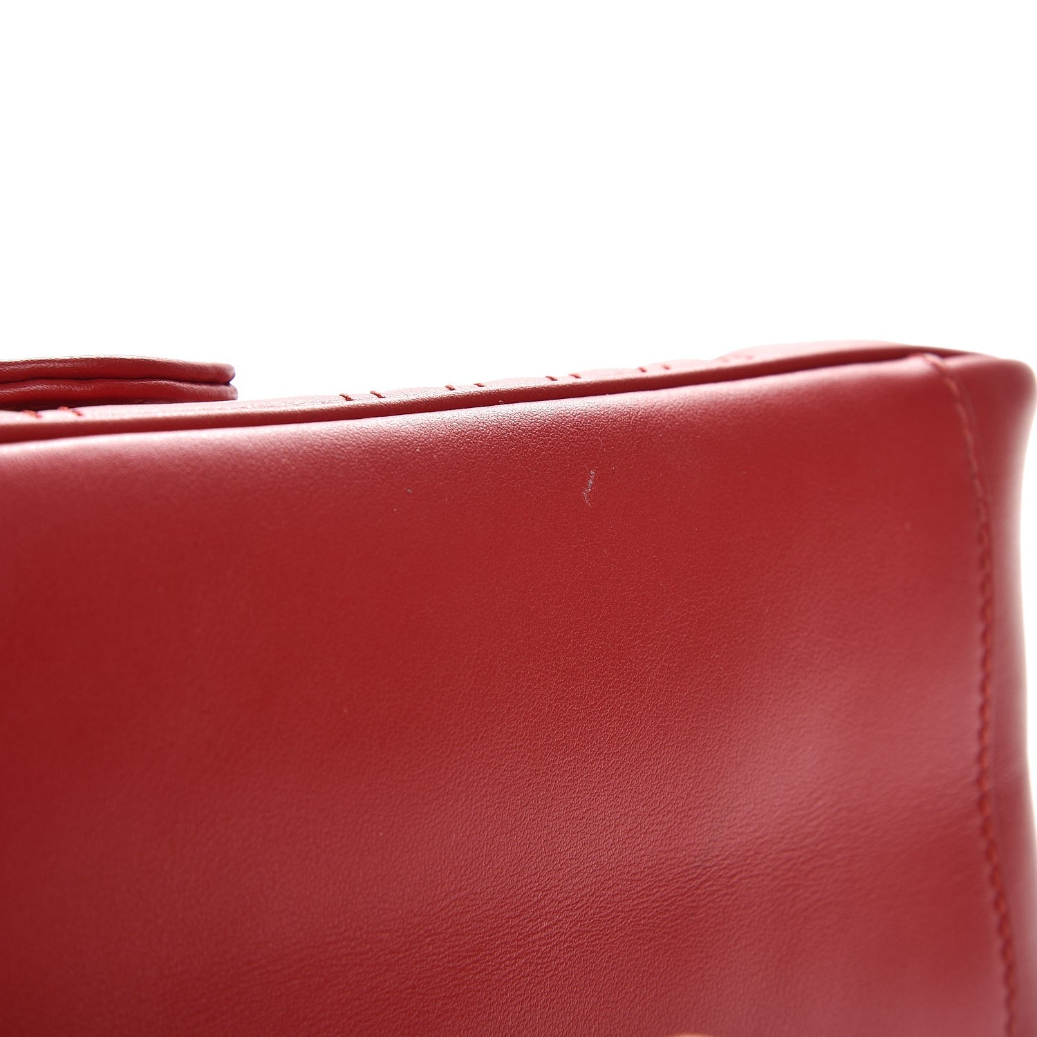 Gucci Calfskin Matelasse Small GG Marmont Top Handle Shoulder Bag Hibiscus Red 7 of 9