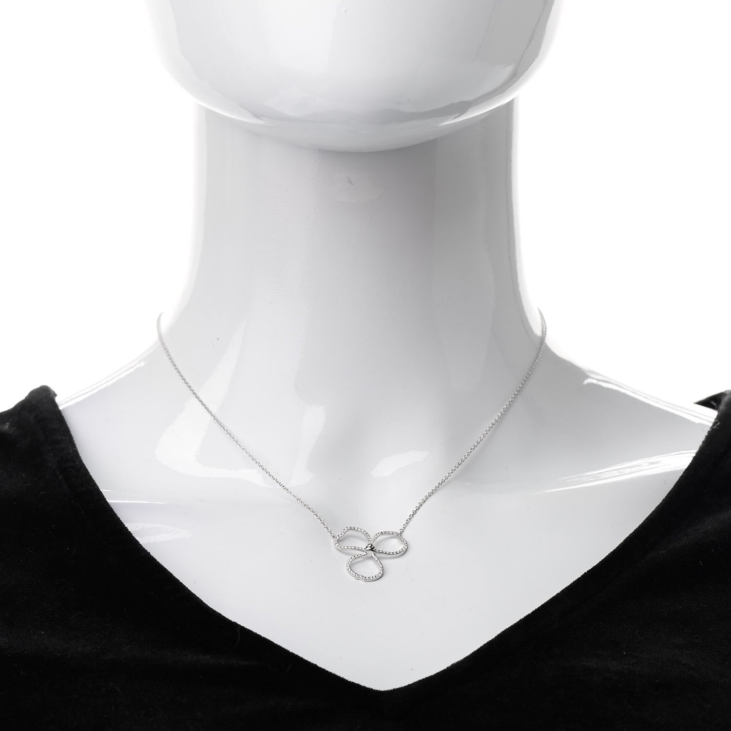 Tiffany Platinum Diamond Large Paper Flowers Pendant Necklace 2 of 6