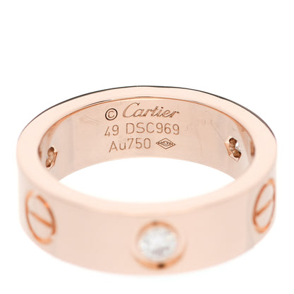 Cartier 18K Pink Gold 3 Diamond 5.5mm LOVE Ring 49 5 4 of 4