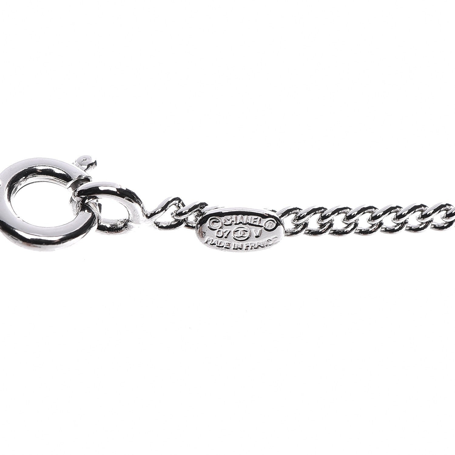 Chanel Crystal Timeless CC Necklace Silver 6 of 6