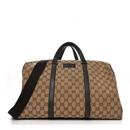 Gucci Monogram Dollar Calfskin Boston Duffle Bag Beige Ebony Testa di Moro Marrone Scuro 1 of 9