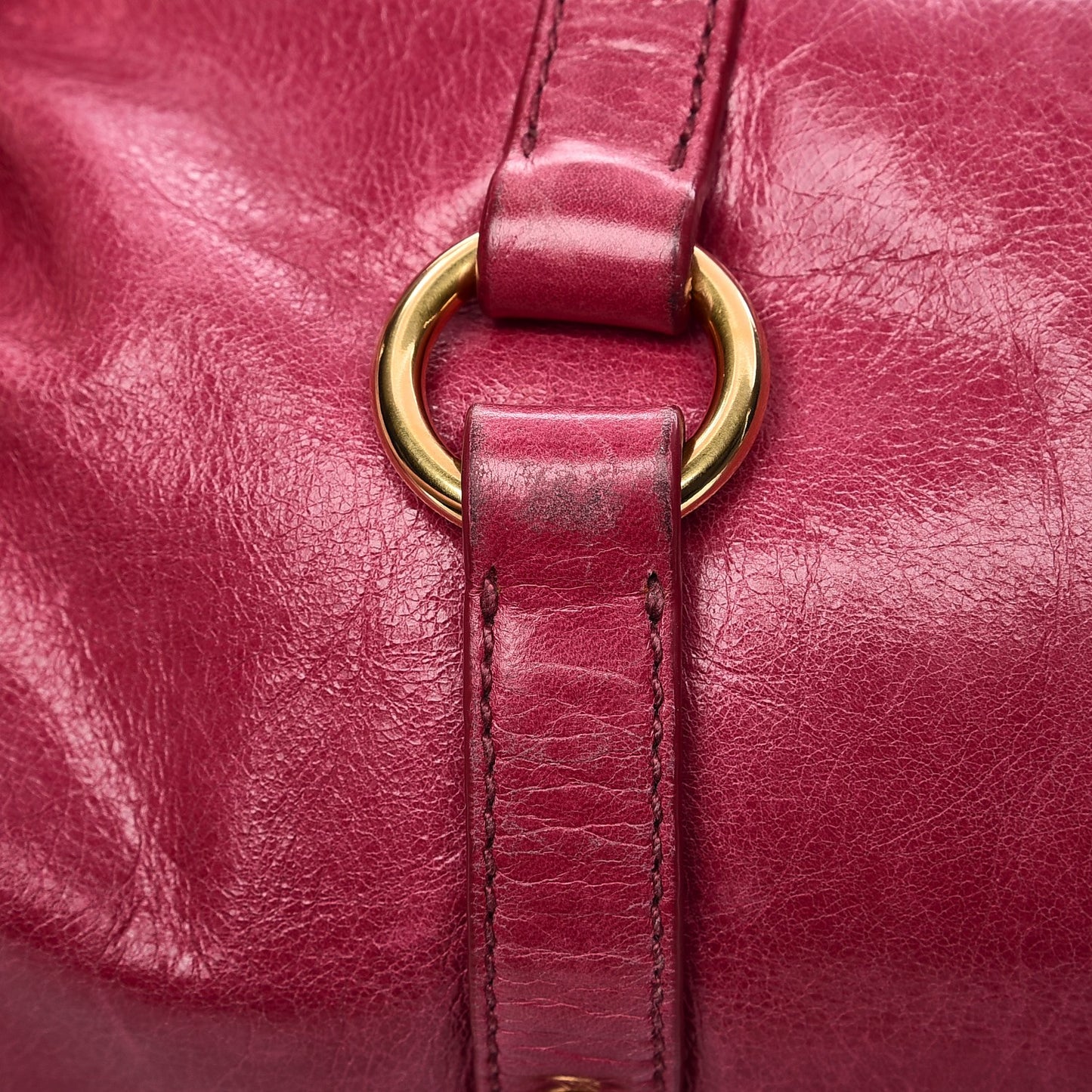 Vitello Lux Medium Bow Bag Fuchsia