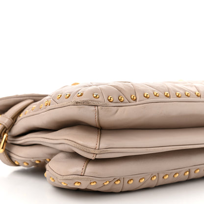 Miu Miu Nappa Quilted Studded Tote Cammeo 8 of 12