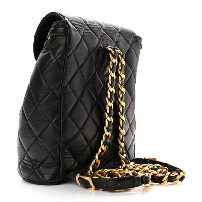 Chanel Lambskin Quilted Backpack Black 2 of 10