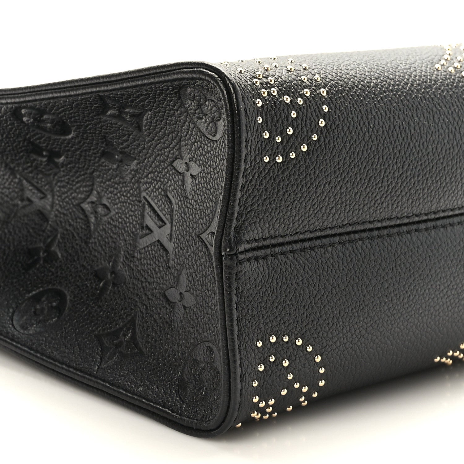 Louis Vuitton Grained Calfskin Studded Monogram Giant Onthego PM Black 7 of 9