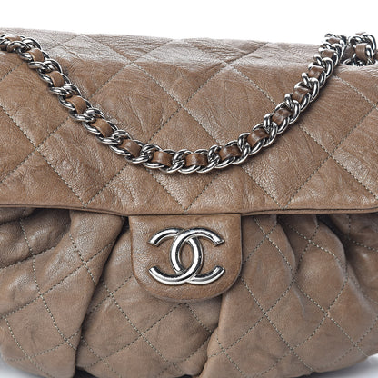 Chanel Crumpled Lambskin Quilted Medium Chain Around Flap Light Khaki 11 of 13