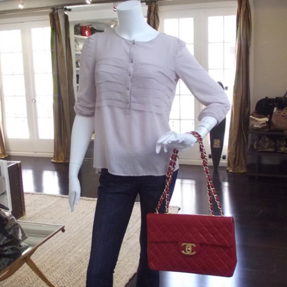 Lambskin XL Jumbo Flap Red