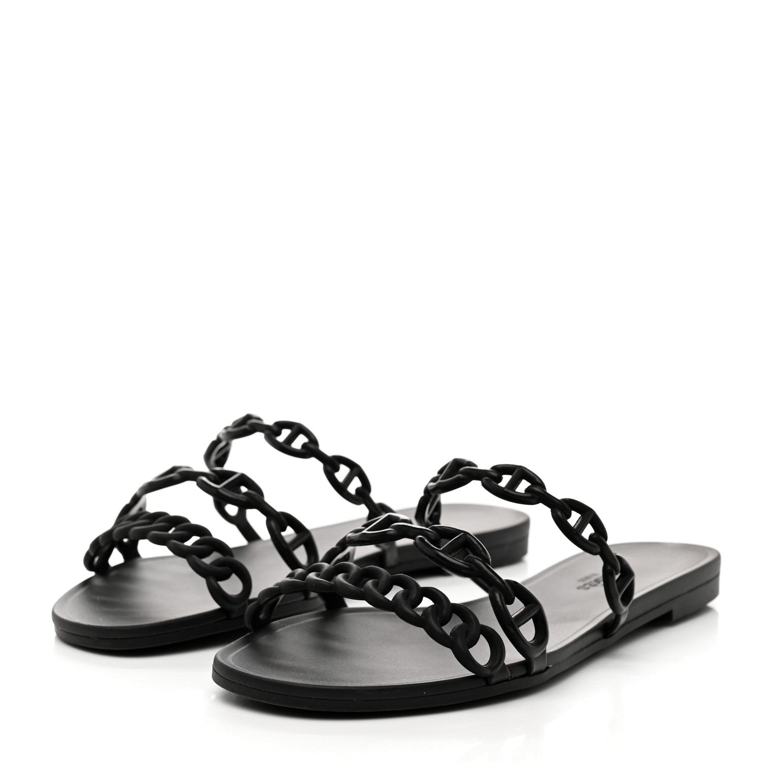 Hermes Rubber Chaine d'Ancre Rivage Sandals 35 Black 3 of 9