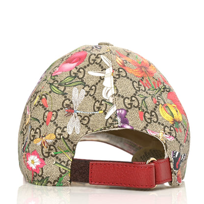 Gucci GG Supreme Flora Claudia Baseball Hat 58 L Red 5 of 8