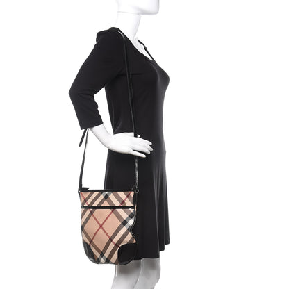 Burberry Patent Nova Check Crossbody Bag Black 2 of 13