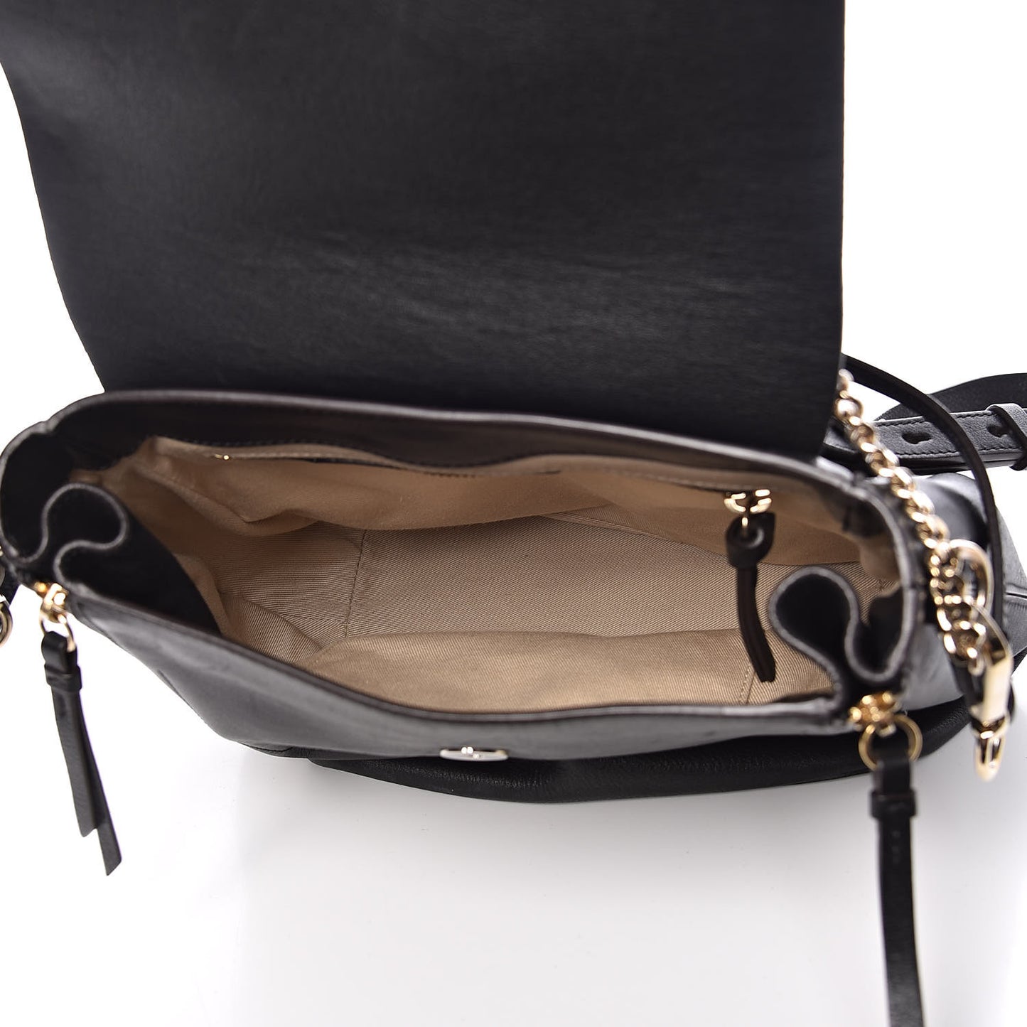 Suede Calfskin Medium Faye Backpack Black