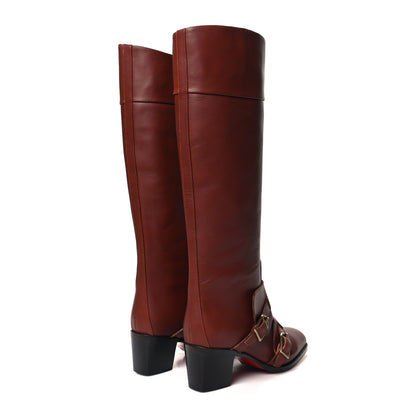 Christian Louboutin Calfskin Caballero 60 Calf Boots 37.5 Brown 4 of 6