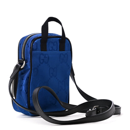 Gucci Econyl Nylon Monogram Off The Grid Shoulder Bag Guilted Blue Black 2 of 4