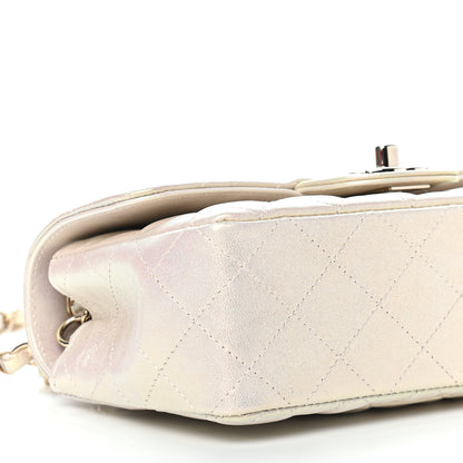 Chanel Iridescent Lambskin Quilted Mini Rectangular Flap Ivory 8 of 9