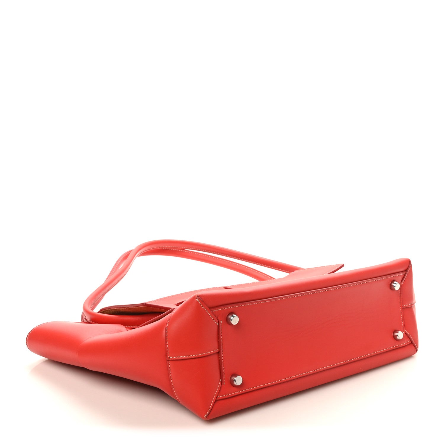 Bottega Veneta French Calfskin Maxi Intrecciato Medium Arco Red 4 of 9