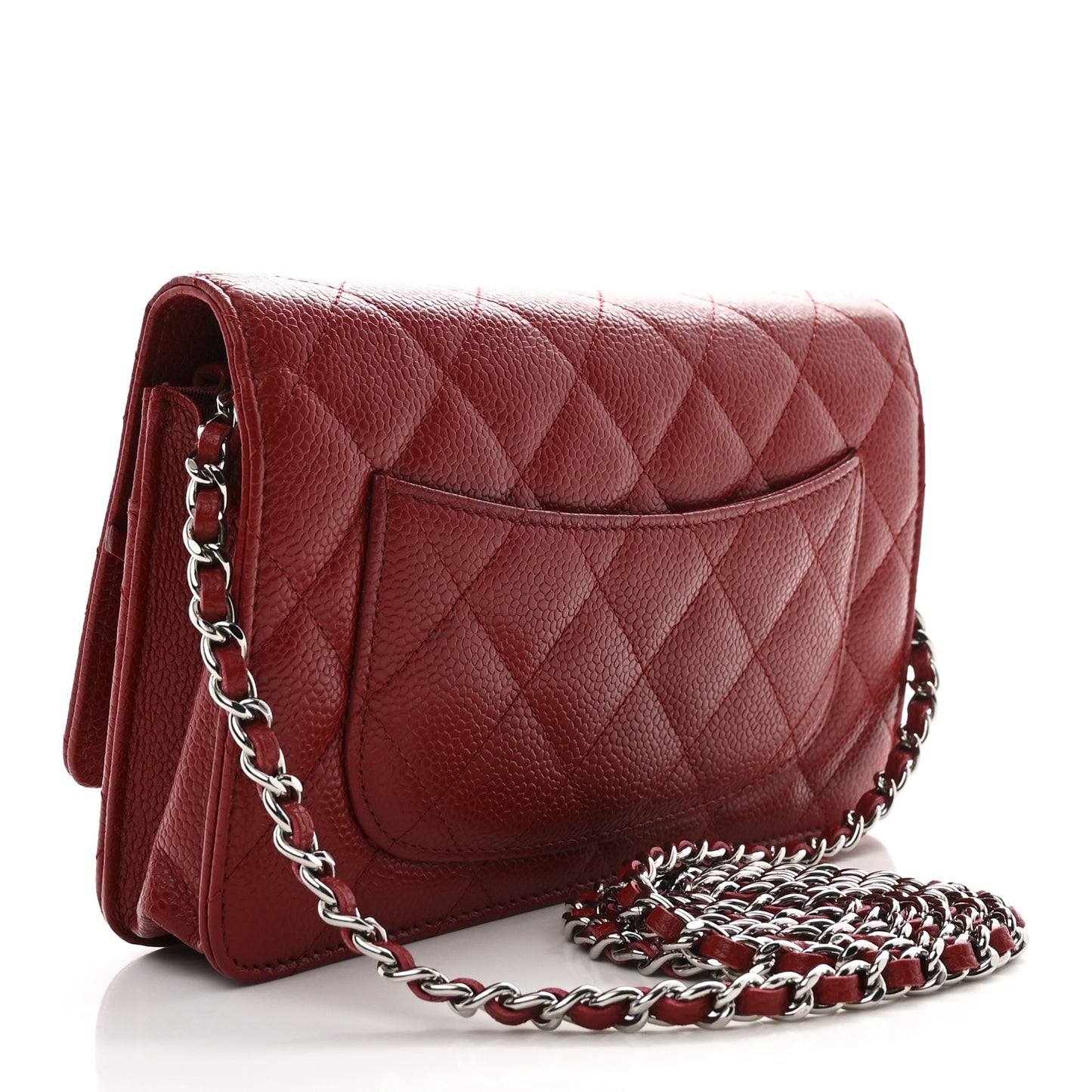 Caviar Quilted Wallet On Chain WOC Red