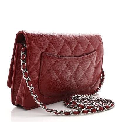 Chanel Caviar Quilted Wallet On Chain WOC Red 3 of 11