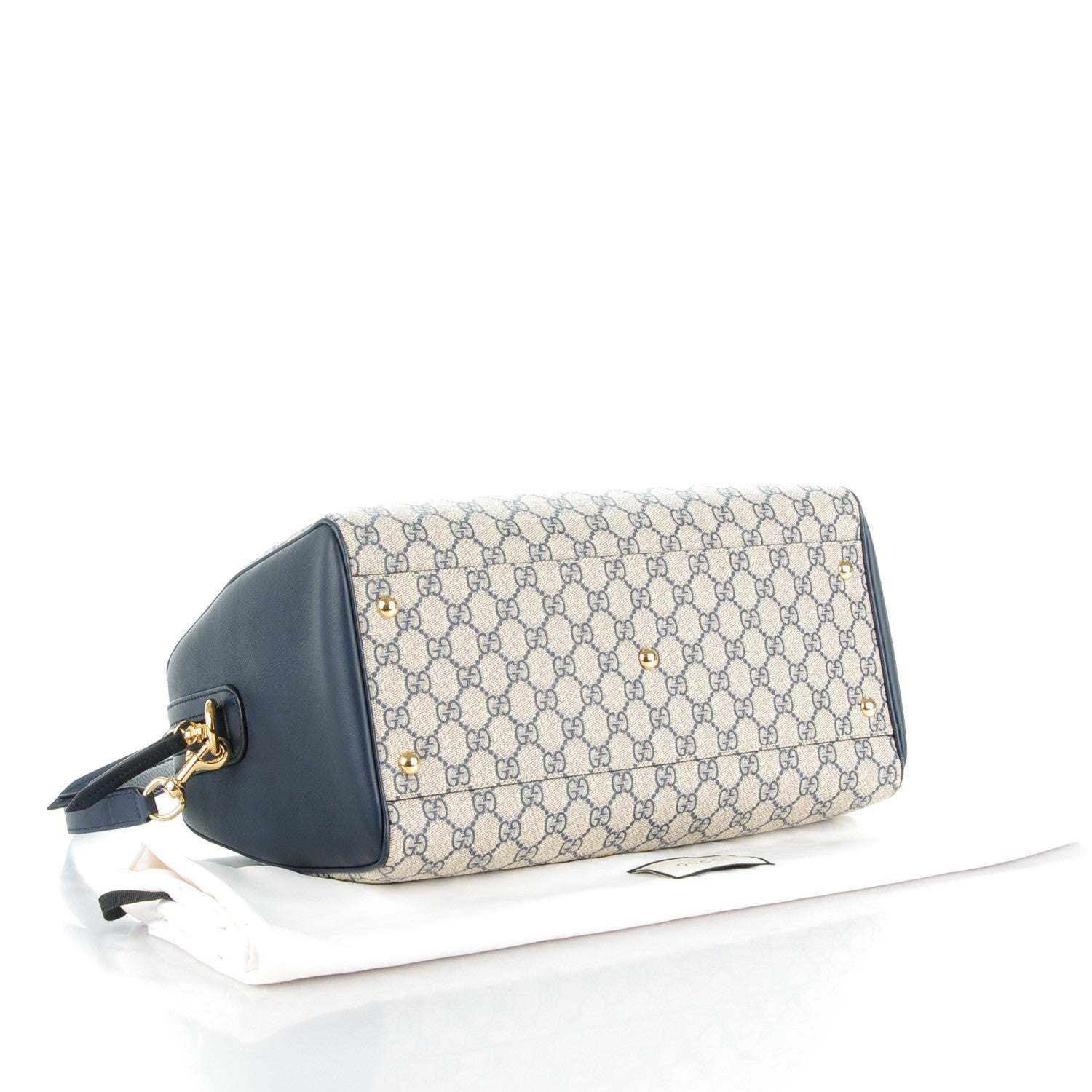 Gucci GG Supreme Monogram Medium Boston Beige Blue 4 of 7