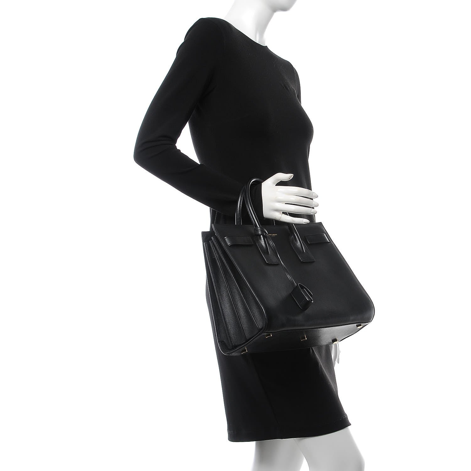 Saint Laurent Calfskin Small Sac De Jour Black 3 of 9