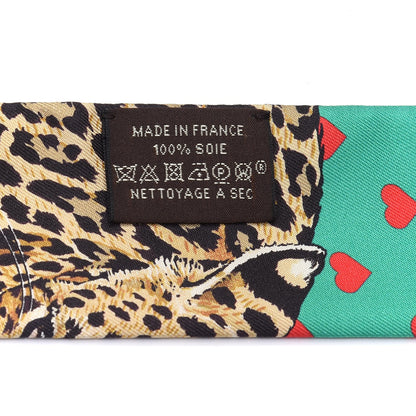 Hermes Silk Jungle Love Love Twilly Emeraude Rose Brun 3 of 4