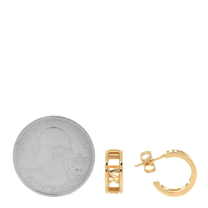 Tiffany 18K Yellow Gold Mini Atlas Hoop Earrings 2 of 5