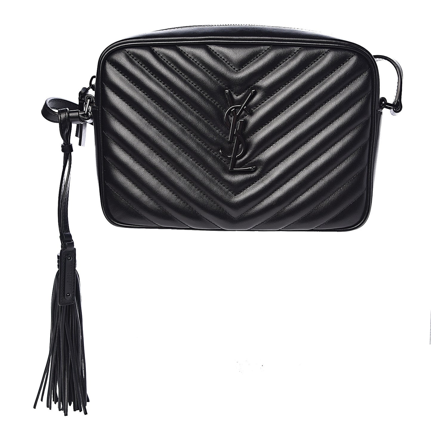 Calfskin Matelasse Monogram Lou Camera Bag Black