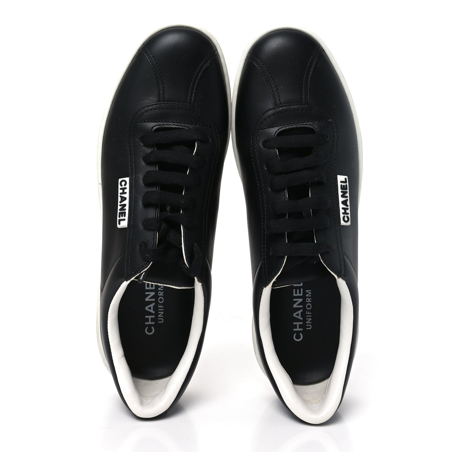 Calfskin CC Uniform Womens Sneakers 39 Black