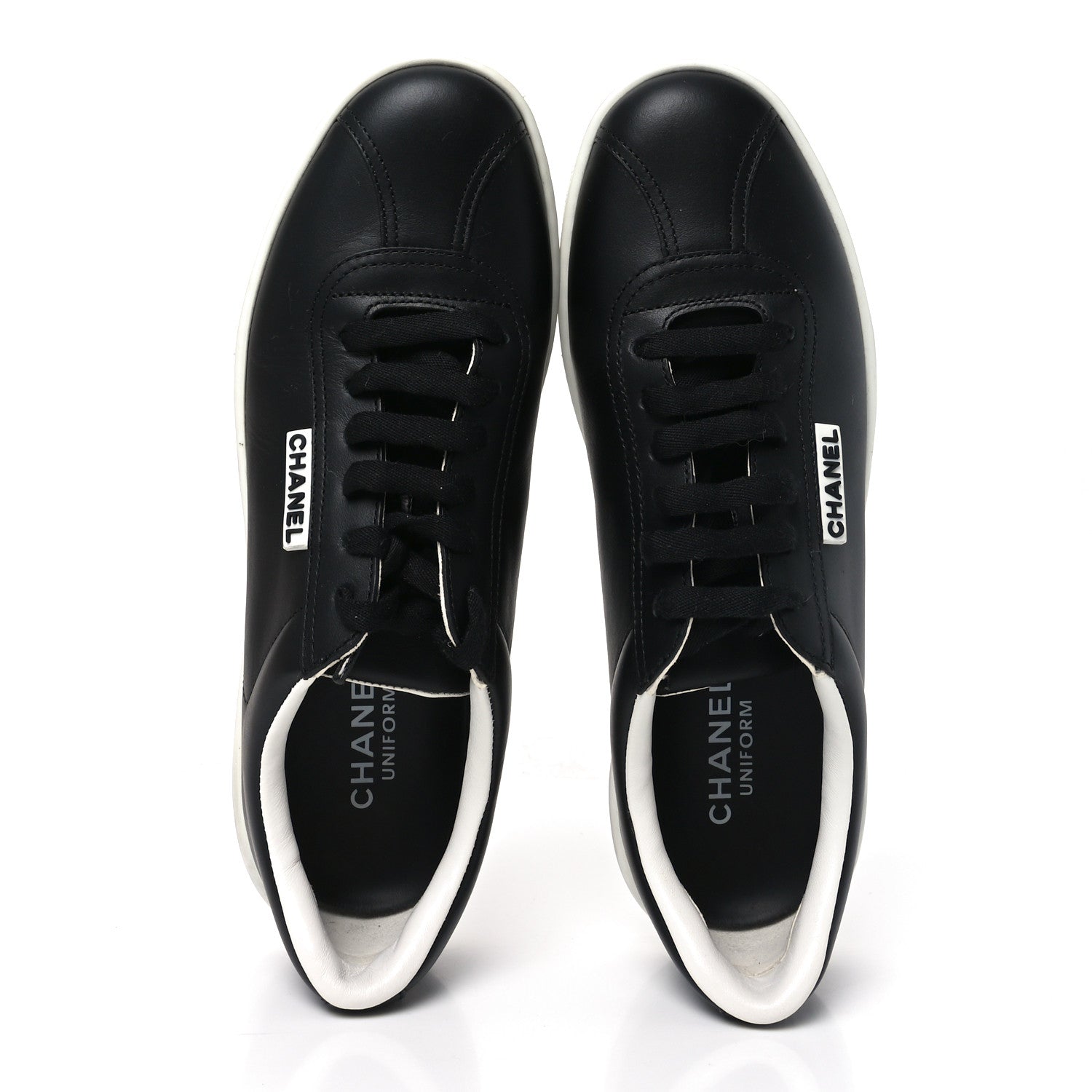 Chanel Calfskin CC Uniform Womens Sneakers 39 Black 2 of 8