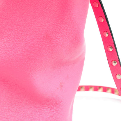 Valentino Garavani Vitello Medium Rockstud Tote Fuxia Fluo 9 of 12