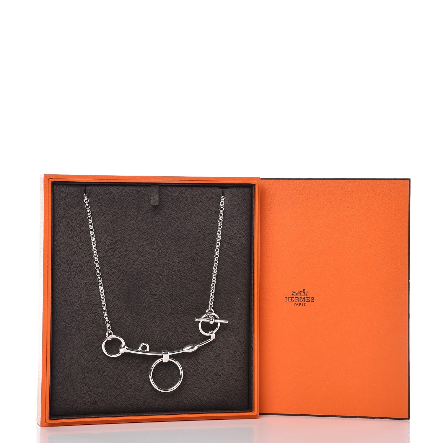 Hermes Sterling Silver Mors de Bride Long Necklace 9 of 9