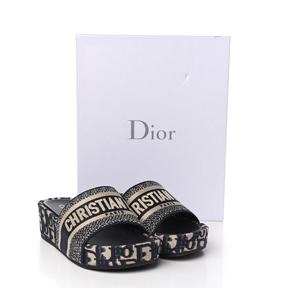 Christian Dior Oblique D-Way Platform Sandal 37 Deep Blue 9 of 9