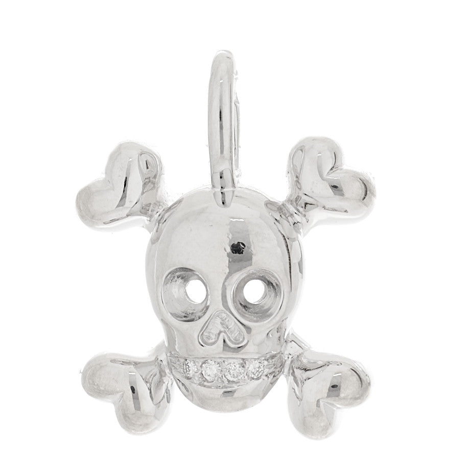Christian Dior 18K White Gold Diamond Tete de Mort Pendant 1 of 5