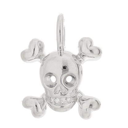 Christian Dior 18K White Gold Diamond Tete de Mort Pendant 1 of 5
