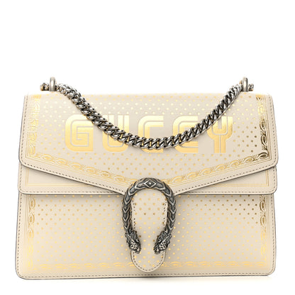 Gucci X SEGA Calfskin GUCCY Stars Medium Dionysus Shoulder Bag Mystic White Gold 1 of 16