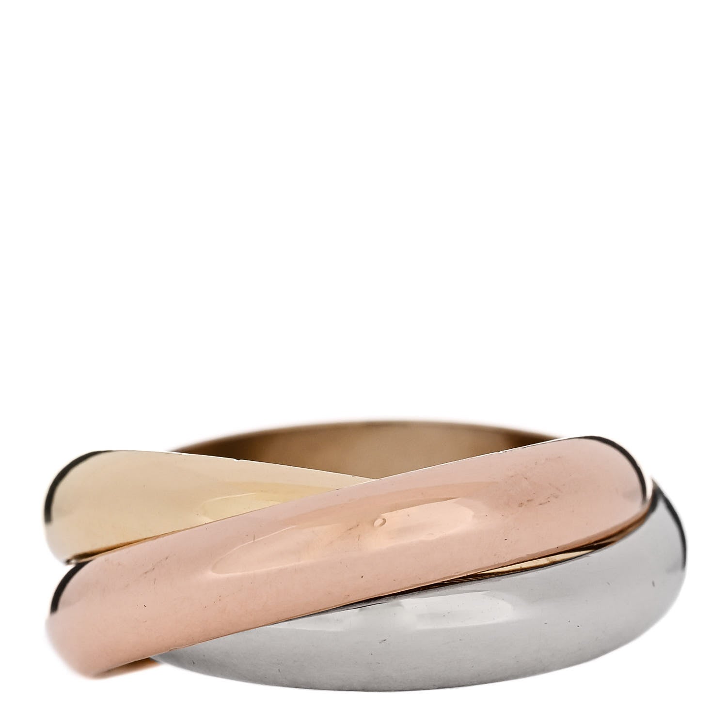 Cartier 18K Pink Yellow White Gold Classic Trinity Ring 54 6.75 1 of 4