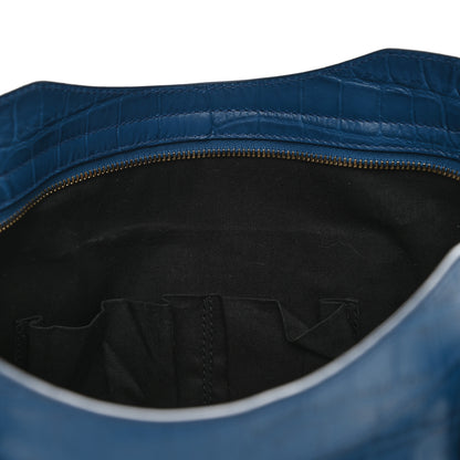Balenciaga Calfskin Crocodile Embossed Classic Silver Hardware City Bleu Marine 11 of 11