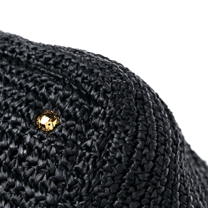Prada Raffia Crochet Large Tote Black 10 of 14