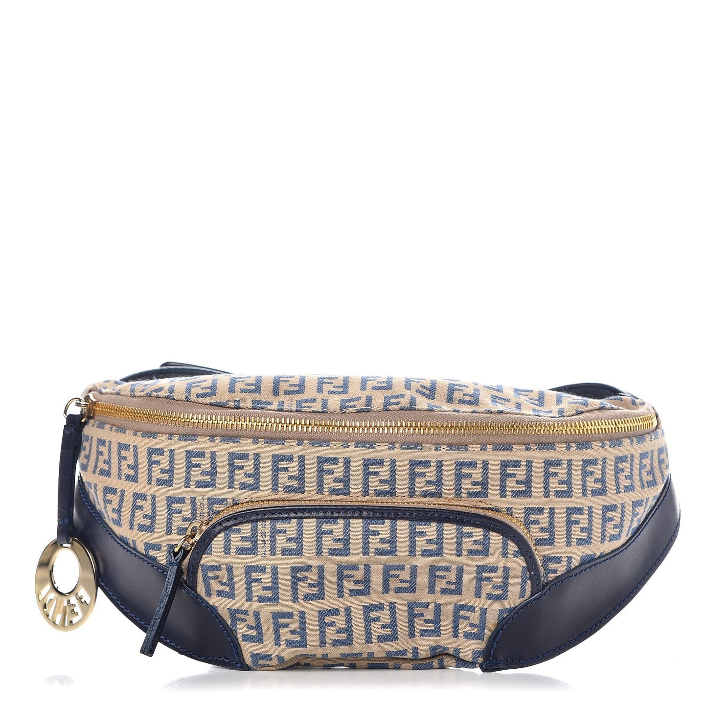 Zucchino Vitello Pocket Waist Bag Beige Azzurro Blue
