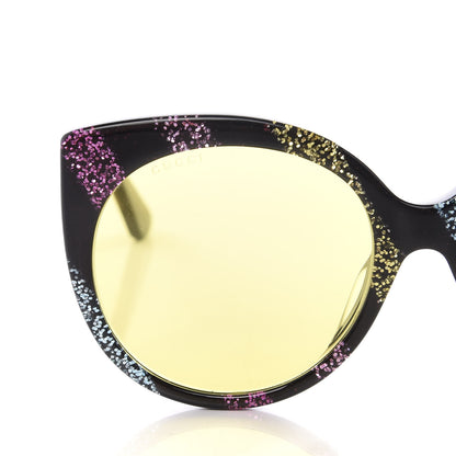 Gucci Glitter Cat Eye Sunglasses GG0325SA Black Yellow 7 of 7