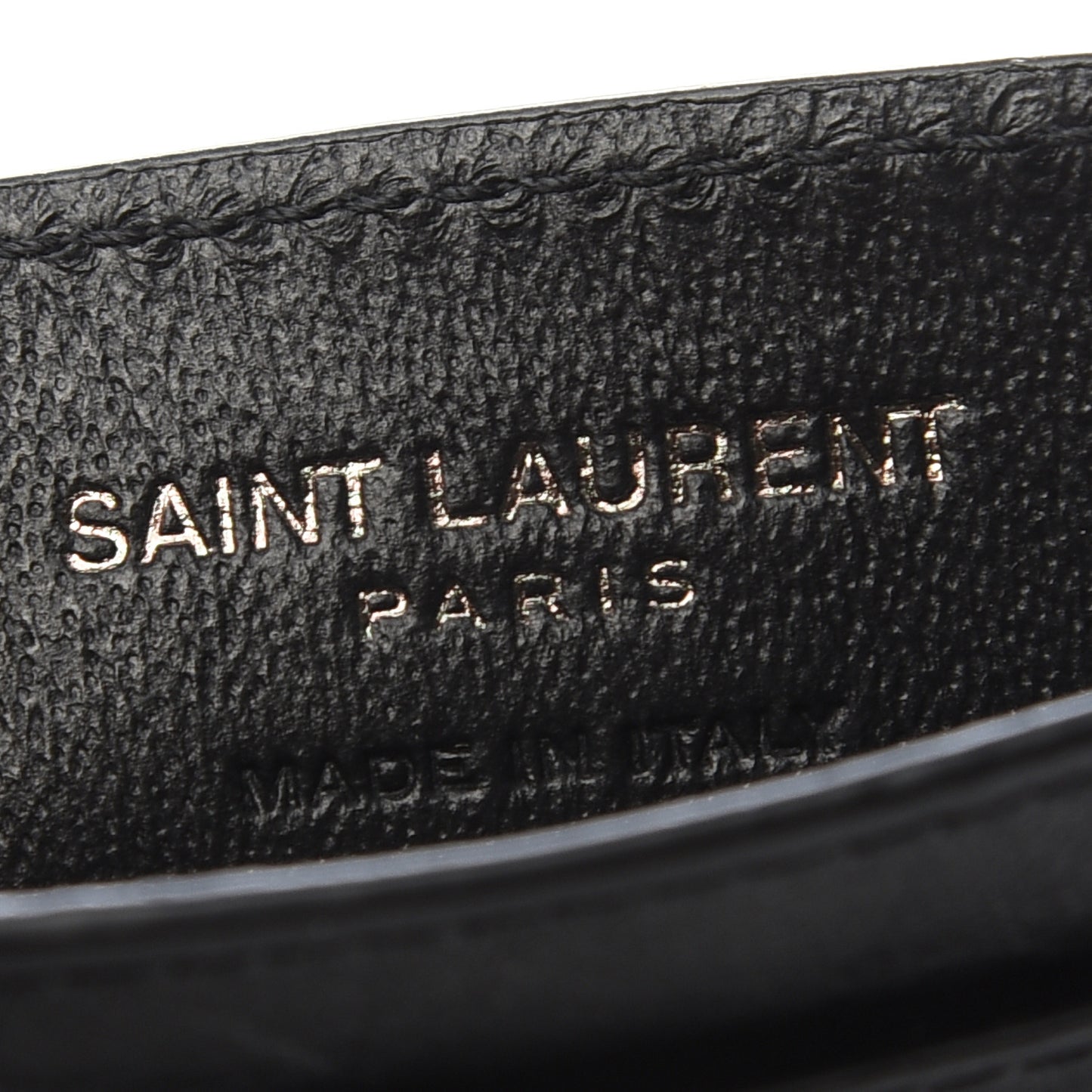 Calfskin Crocodile Embossed Monogram Credit Card Case Black